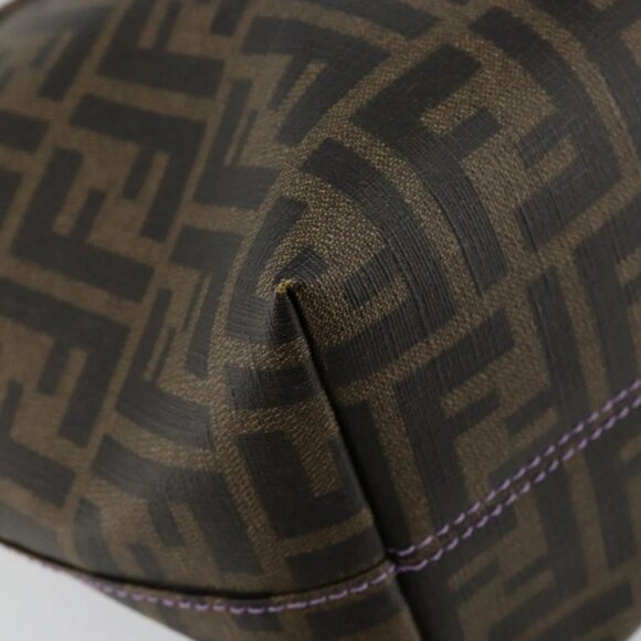 FENDI Zucca Canvas Tote Bag PVC Black Brown Auth ep11387 - Picture 4 of 16